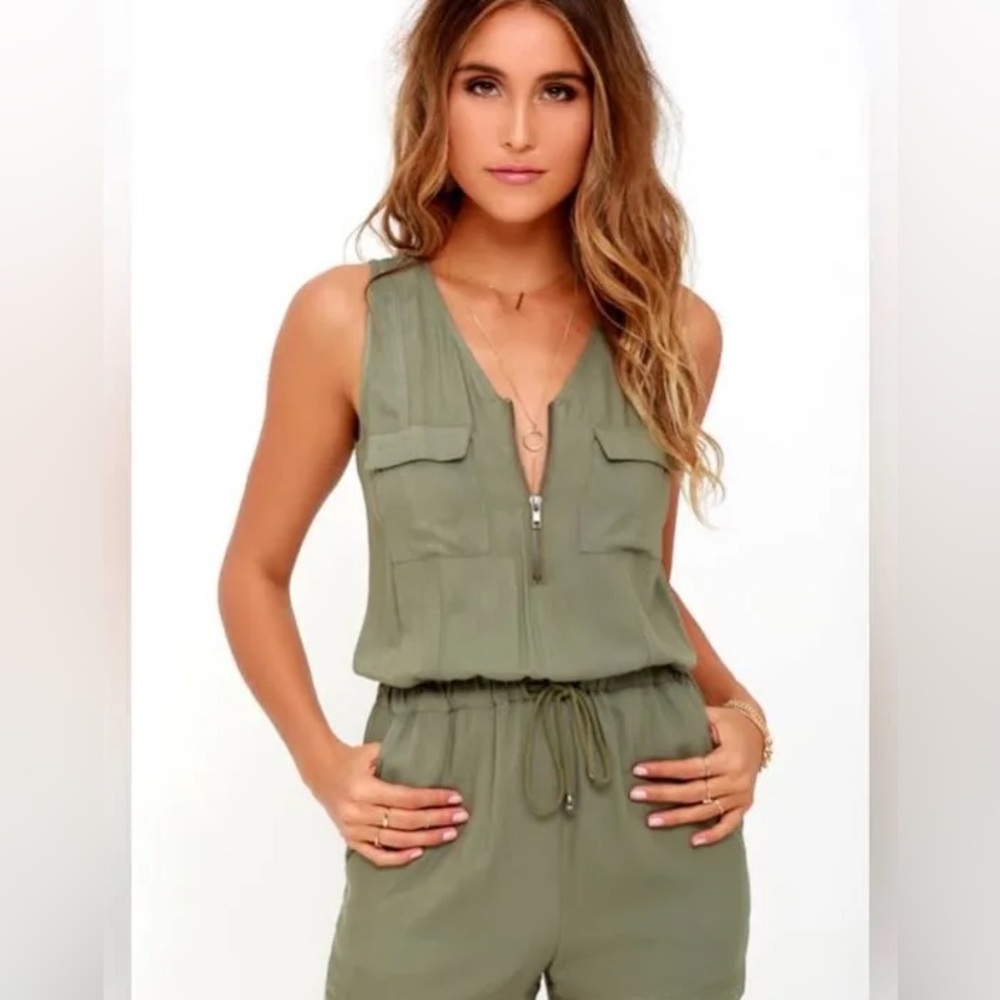 Lulus Romper | Green Utility Romper